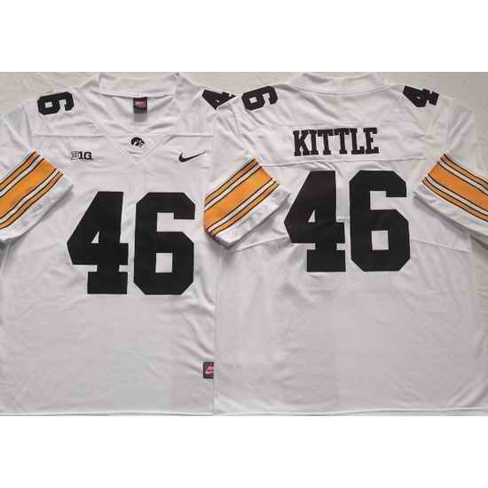Iowa Hawkeyes White #46 KITTLE White Stitched NCAA Jersey